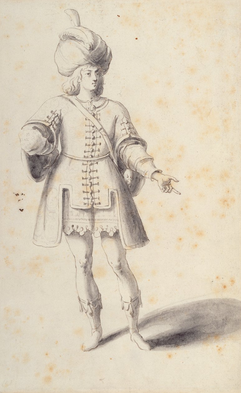A Noble Persian Youth (caneta e tinta sobre papel) de Inigo Jones