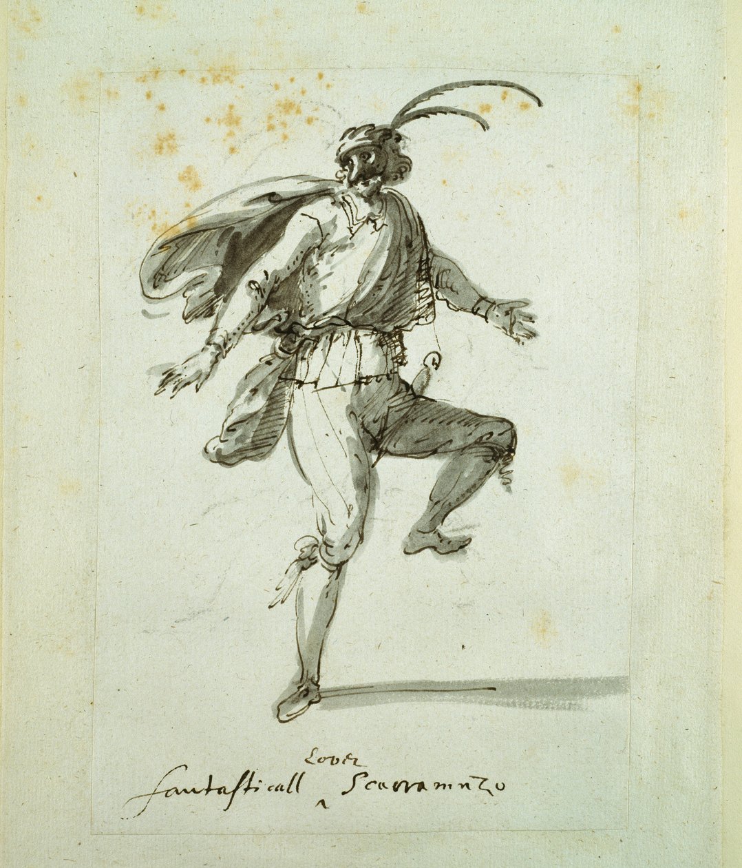 Um fantástico amante do guarda-chuva (caneta e tinta sobre papel) de Inigo Jones
