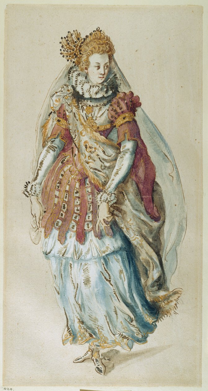 Uma estátua transformada (aguarela sobre papel) de Inigo Jones