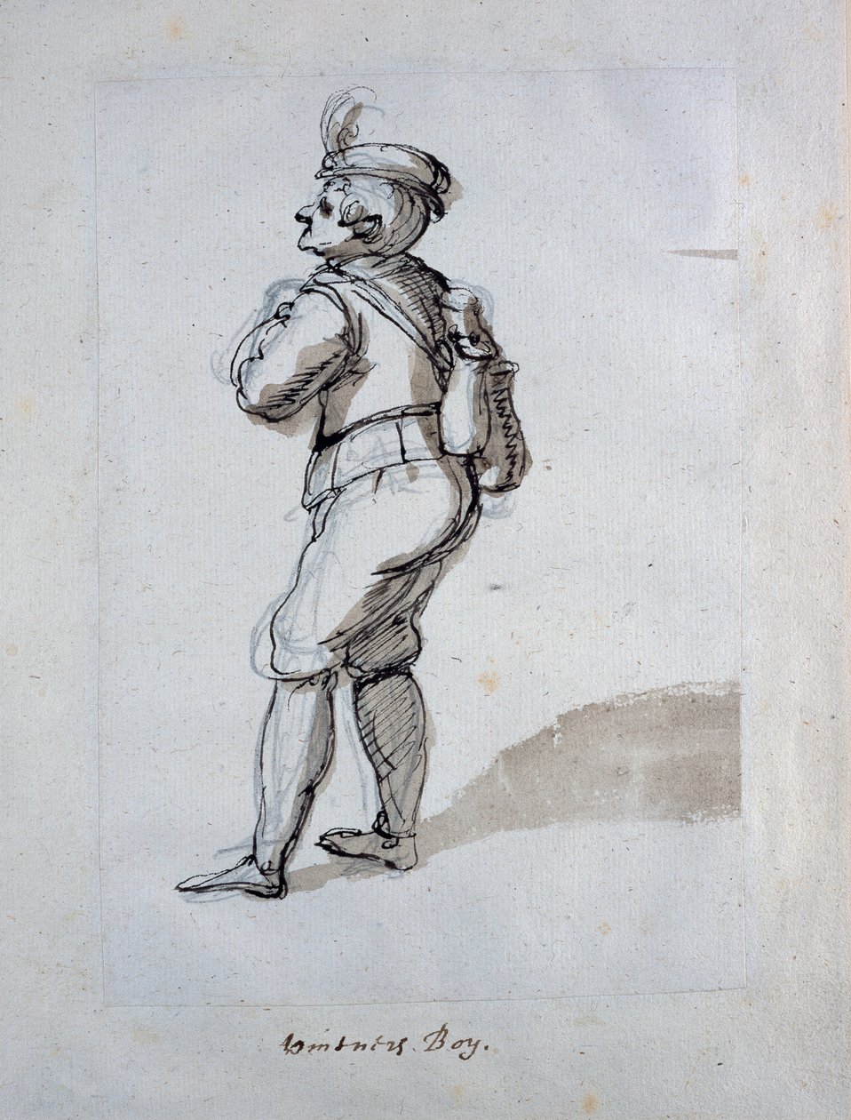 Um rapaz da vinha (caneta e tinta sobre papel) de Inigo Jones