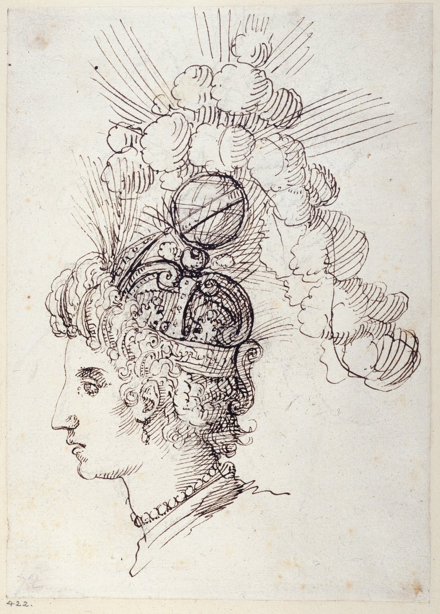 Bel-Anna, Rainha do Mar, c.1609 (caneta e tinta sobre papel) de Inigo Jones