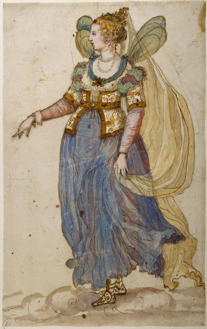 Lady masquer (aguarela sobre papel) de Inigo Jones