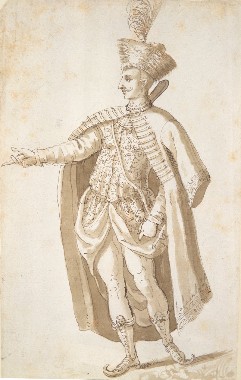Cavaleiro Polonês (caneta e tinta sobre papel) de Inigo Jones