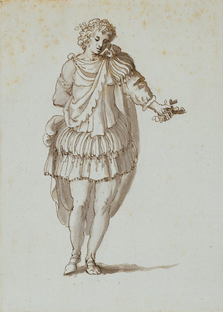 Zephyrus (caneta e tinta sobre papel) de Inigo Jones