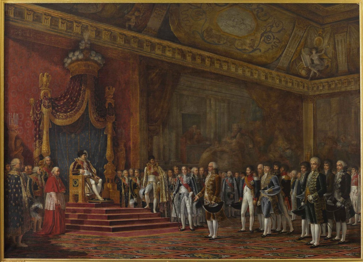 Delegação do Senado romano em homenagem a Napoleão I em 16 de novembro de 1809, 1810. de Innocent Louis Goubaud