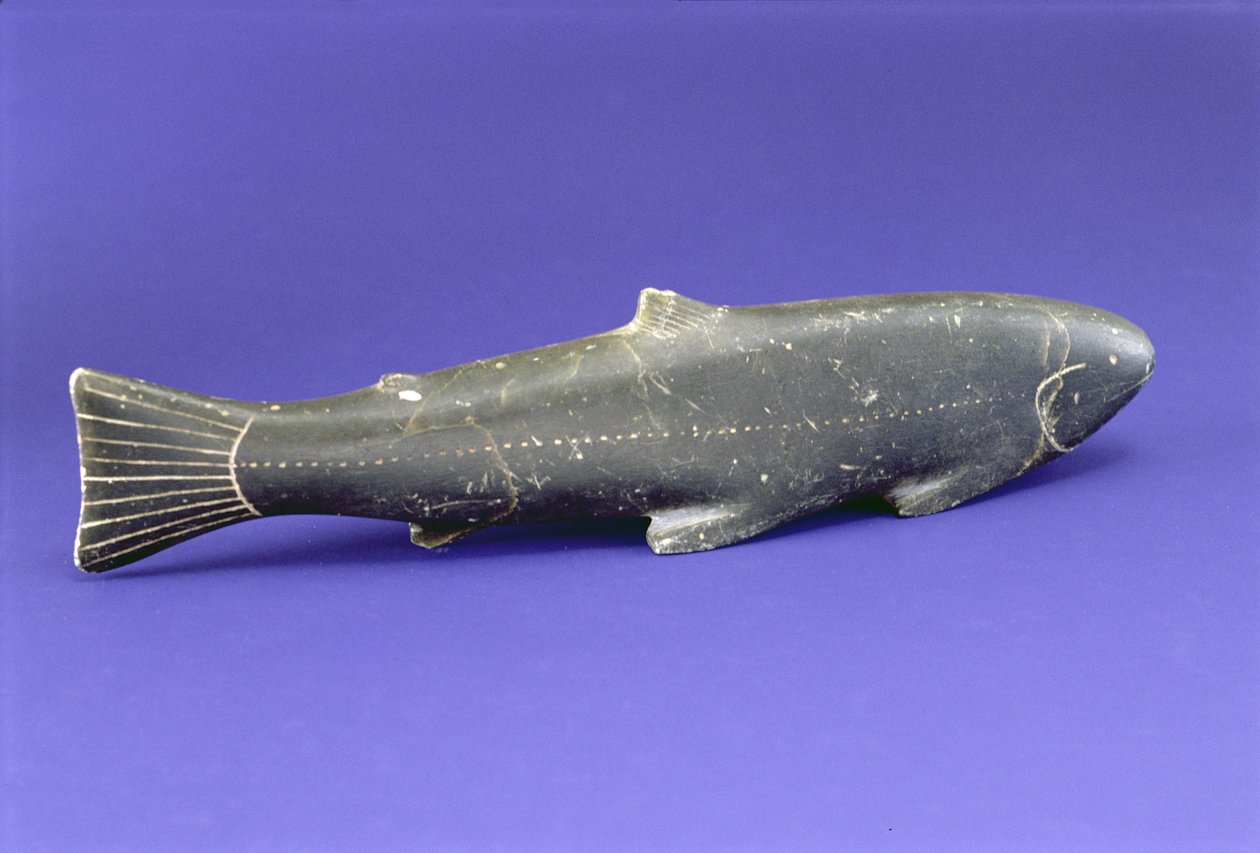 Salmão, de Cape Dorset (pedra sabão) de Inuit School