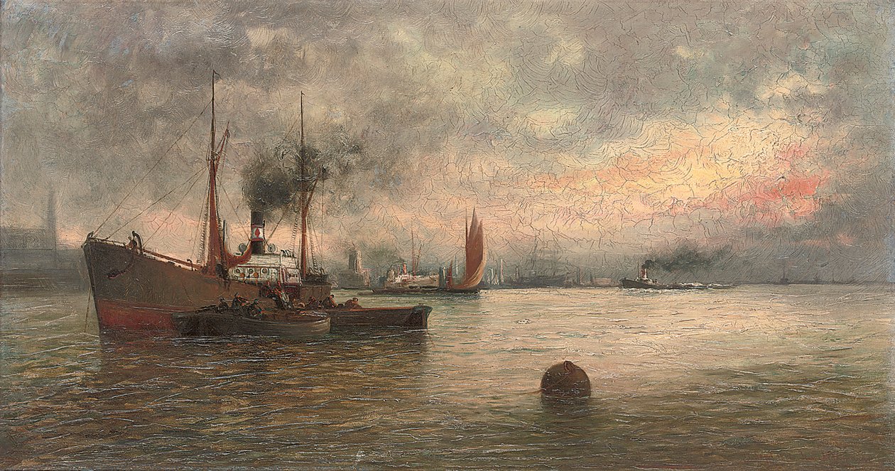 Descarregando carga em um porto, 1871 de Ioannis Altamouras