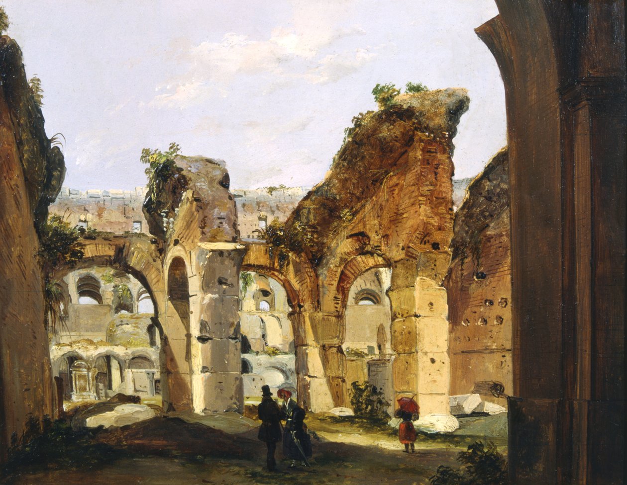 Entrada para o Coliseu e a antiga Via Crucis de Ippolito Caffi