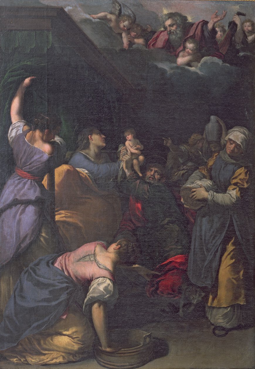 Nascimento da Virgem, 1610-15 de Ippolito Scarsella