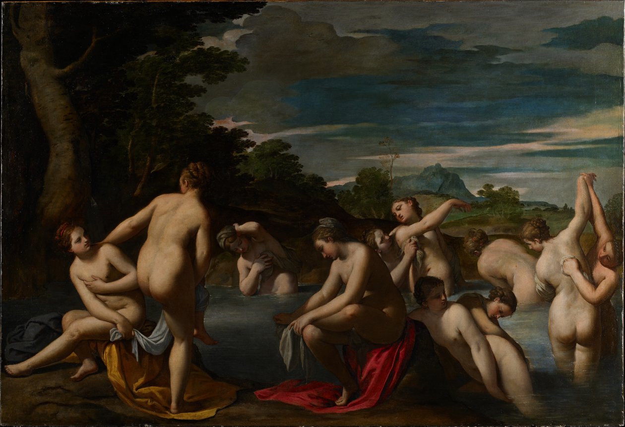 Ninfas no banho, c.1600 de Ippolito Scarsella