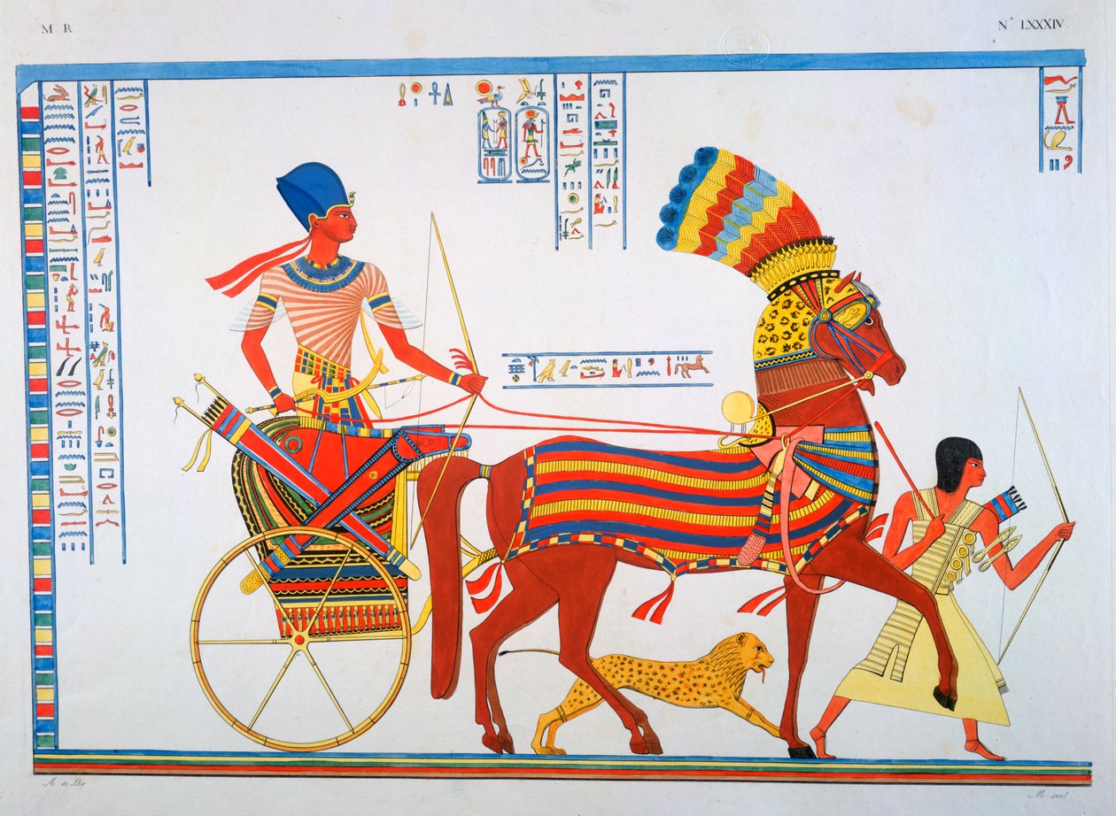 Afresco antigo de Egyptain, século XIX de Ippolito Rosellini