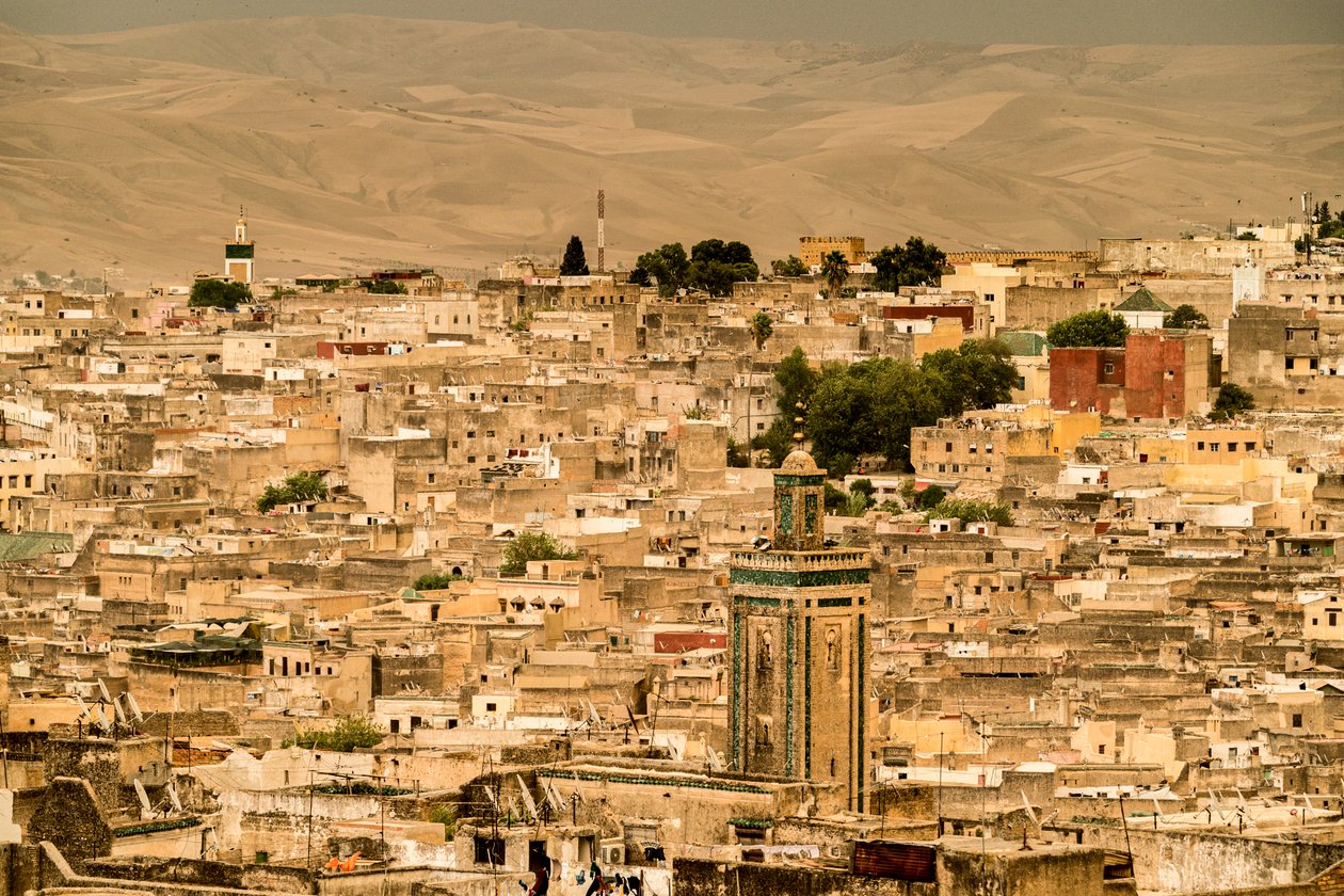 Vista da medina de Fes, Marrocos, 2017 (foto) de Ira Block