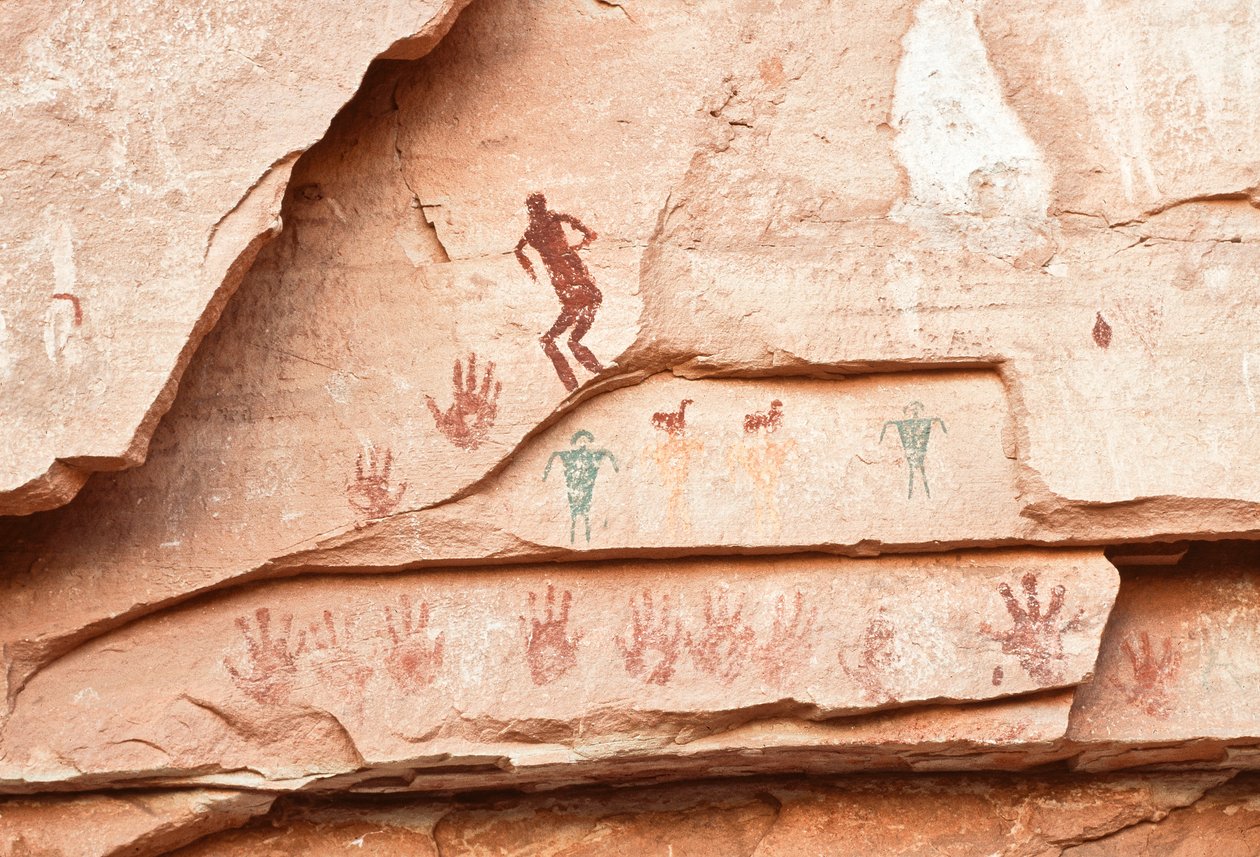 Arte rupestre dos Anasazi e de outros povos que habitavam os primeiros habitantes das Quatro Cor... de Ira Block