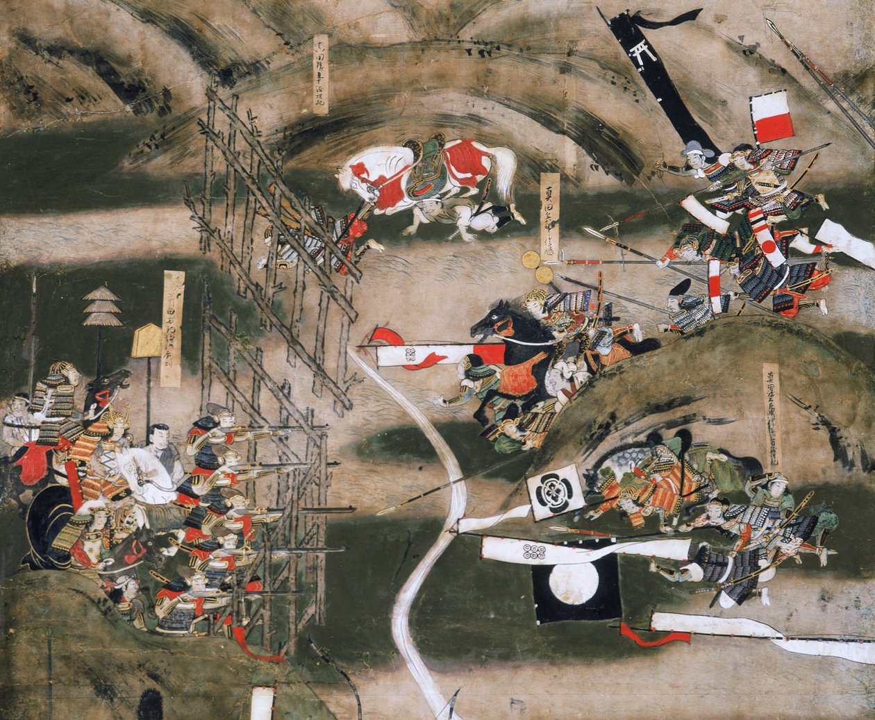 Ecrã da Batalha de Nagashino 1575, Museu do Castelo de Osaka, 2005 (foto) de Ira Block