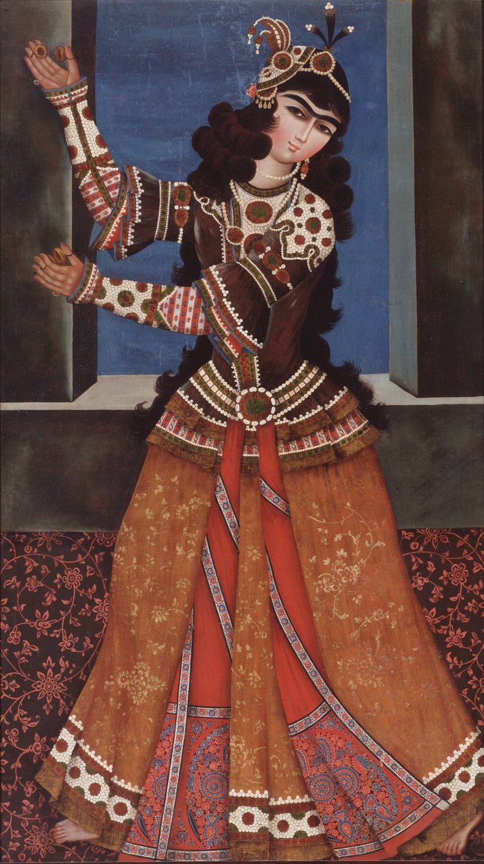 Garota dançando com castanholas, início do século XIX. de Iranian Master