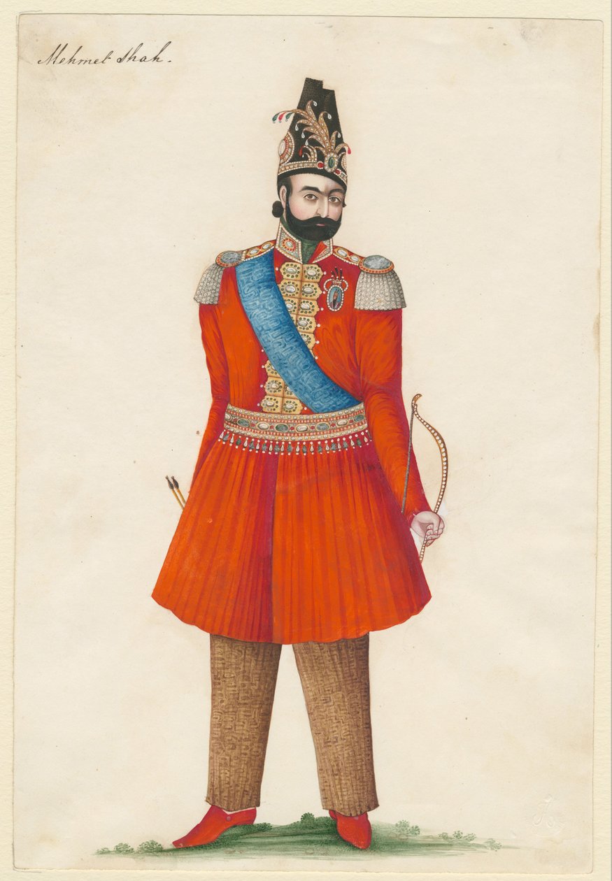 Mohammad Shah Qajar 1808-1848, rei da Pérsia, 1835 de Iranian Master