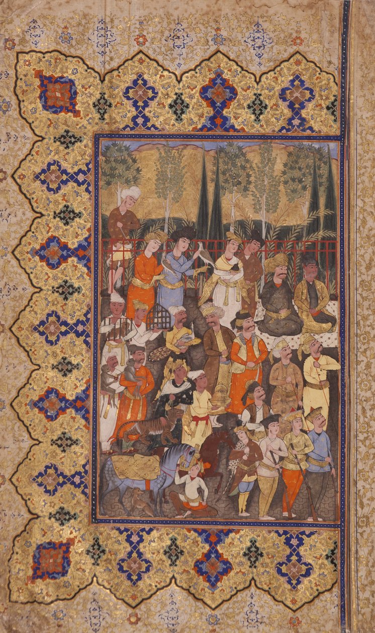 Entroncamento de Luhrasp (wc opaca e ouro sobre papel) de Iranian School