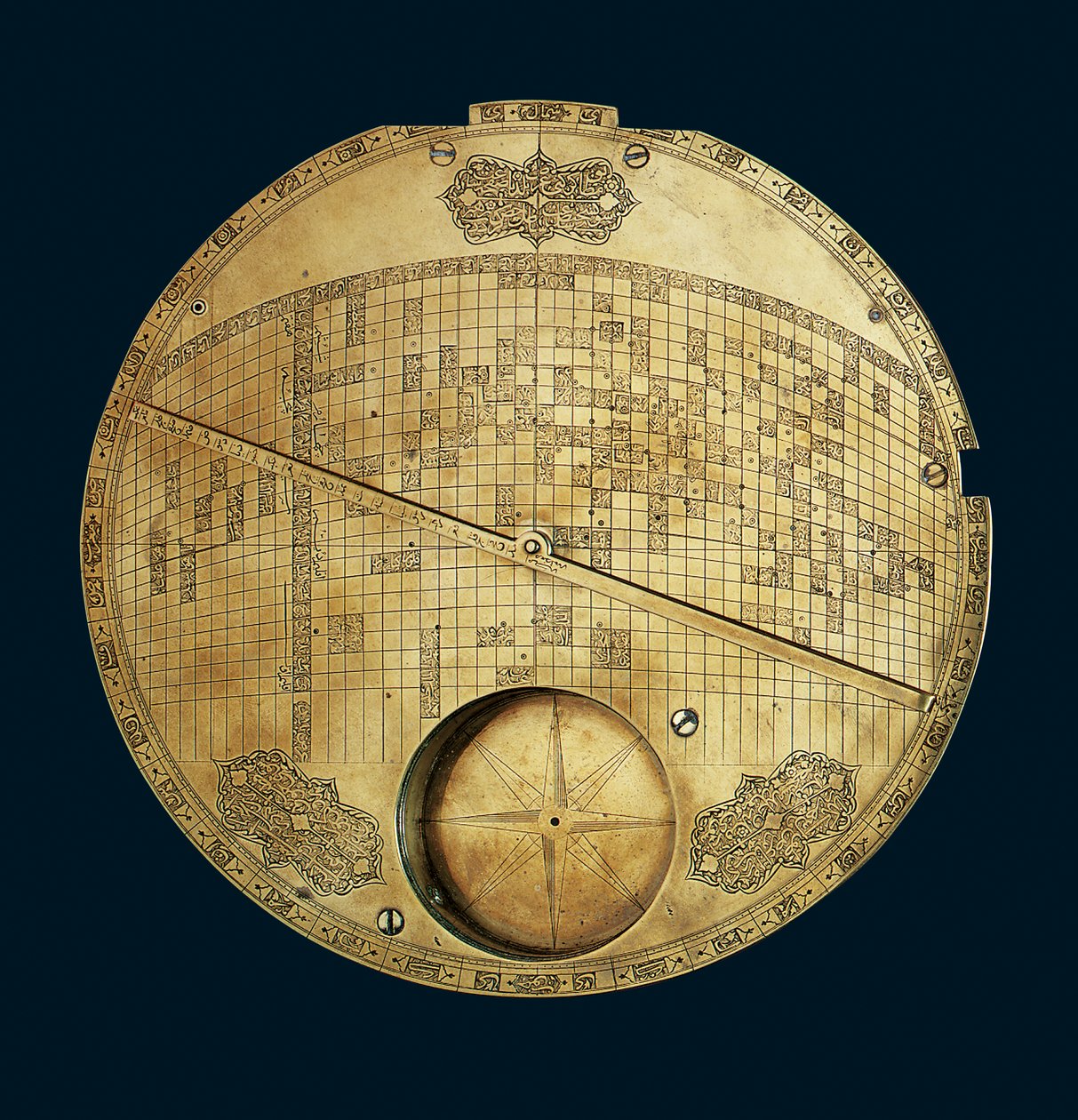 Mapa-múndi islâmico centrado em Meca, dinastia safávida, de Isfahan de Iranian School