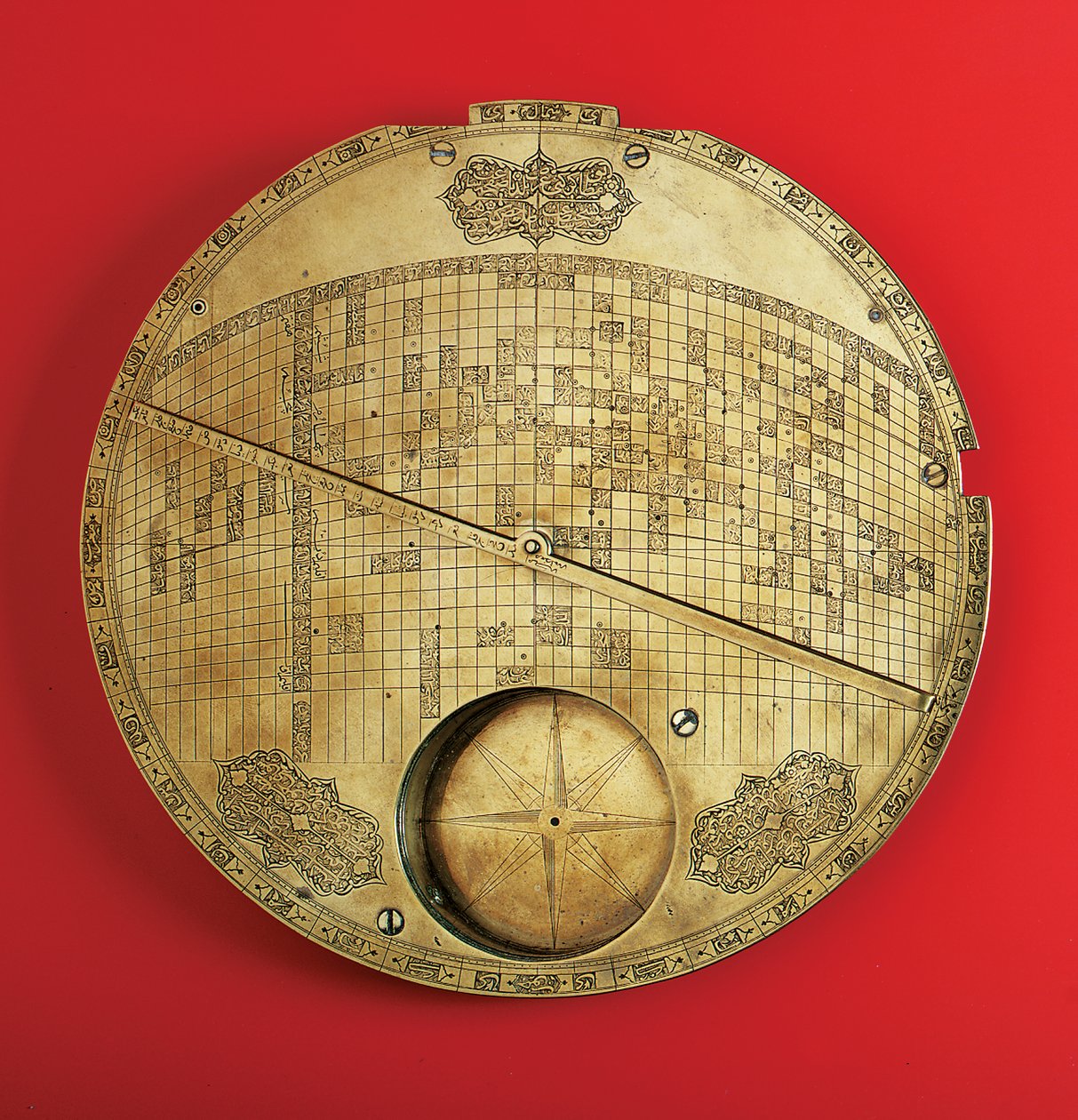 Mapa-múndi islâmico centrado em Meca, dinastia safávida, de Isfahan de Iranian School