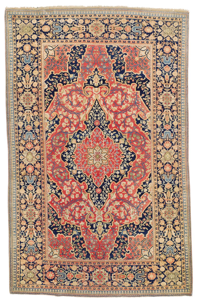Tapete Kashan &39;Mohtasham&39;, c.1890 (lã) de Iranian School