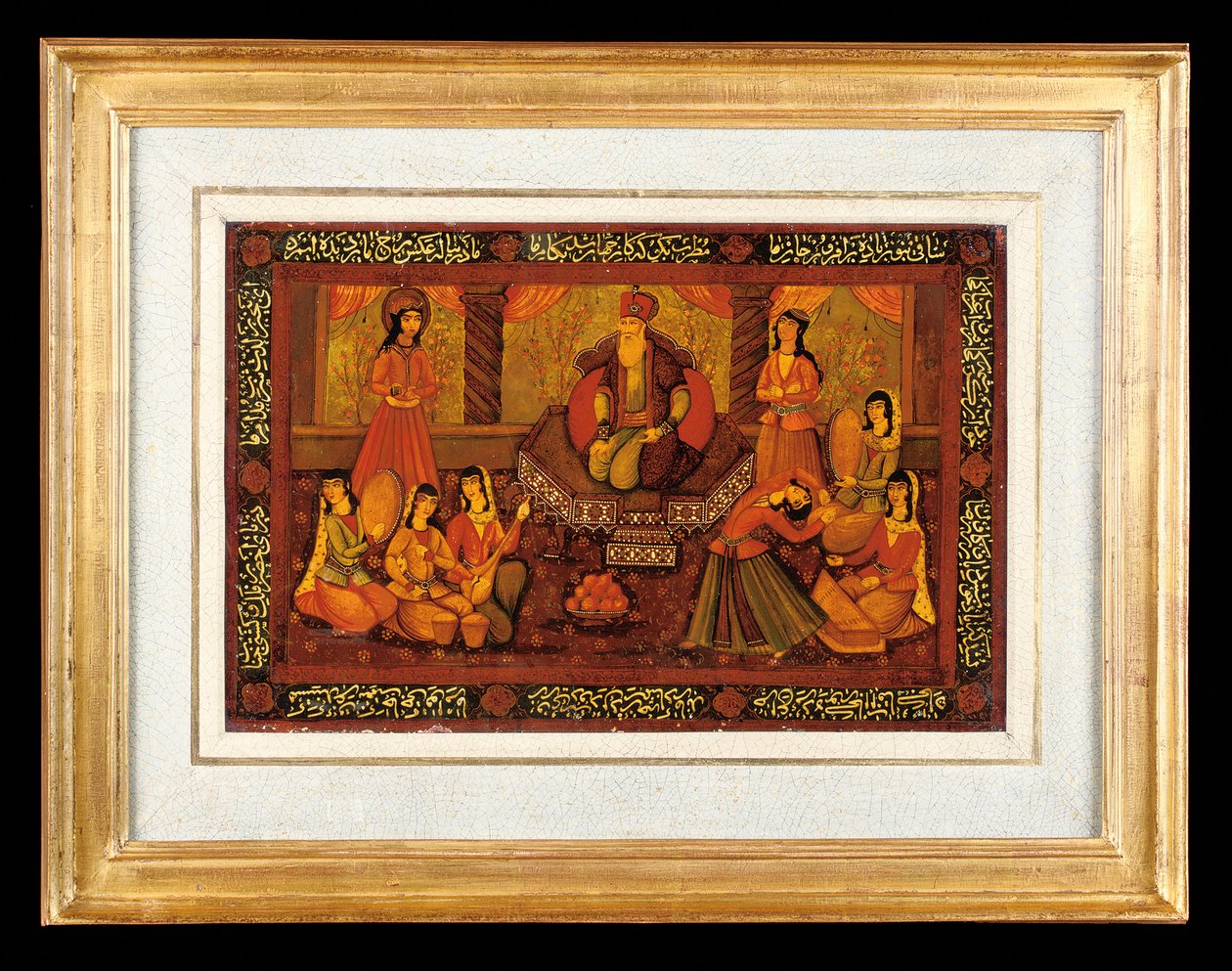 Um de um par de painéis pintados, Qajar Iran de Iranian School