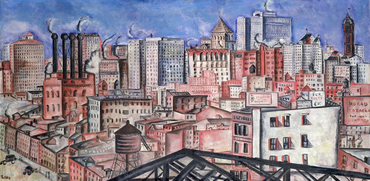 O porto de Nova Iorque (óleo sobre tela) de Irene Reno