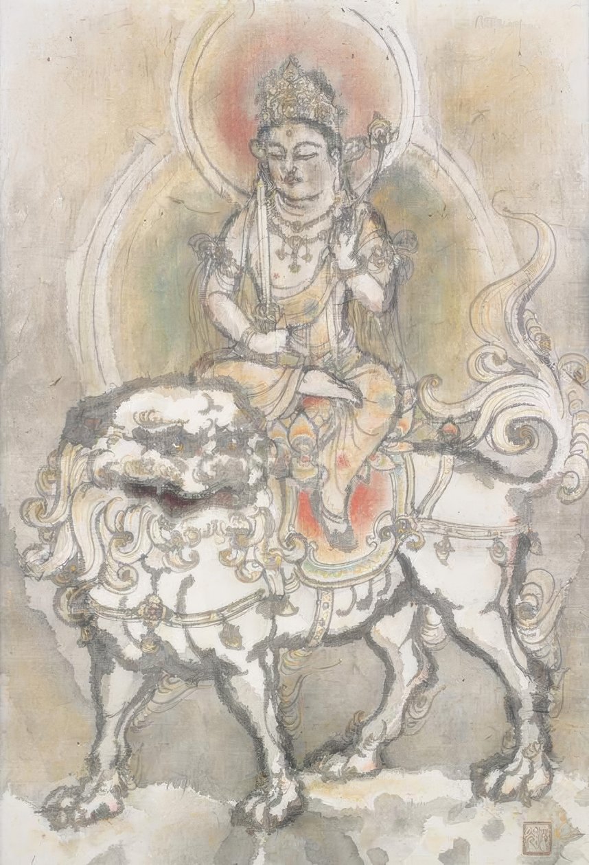 Irie Hako, Manjushri sentado em um leão de Irie Hako