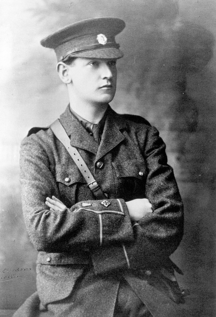 Michael Collins (1890-1922) no uniforme do Exército Republicano Irlandês, c.1916 de Irish Photographer