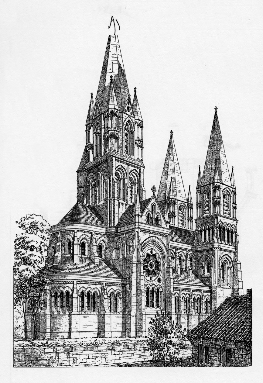 Catedral de cortiça, ilustração de &39;o arquiteto&39;, 1869 de Irish School