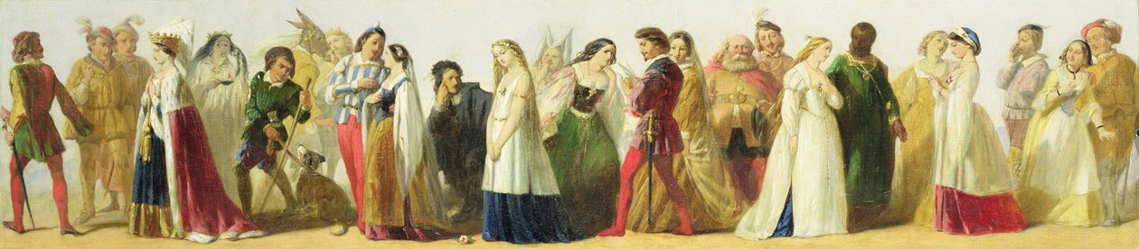 Procissão de personagens de Shakespeare de Irish School