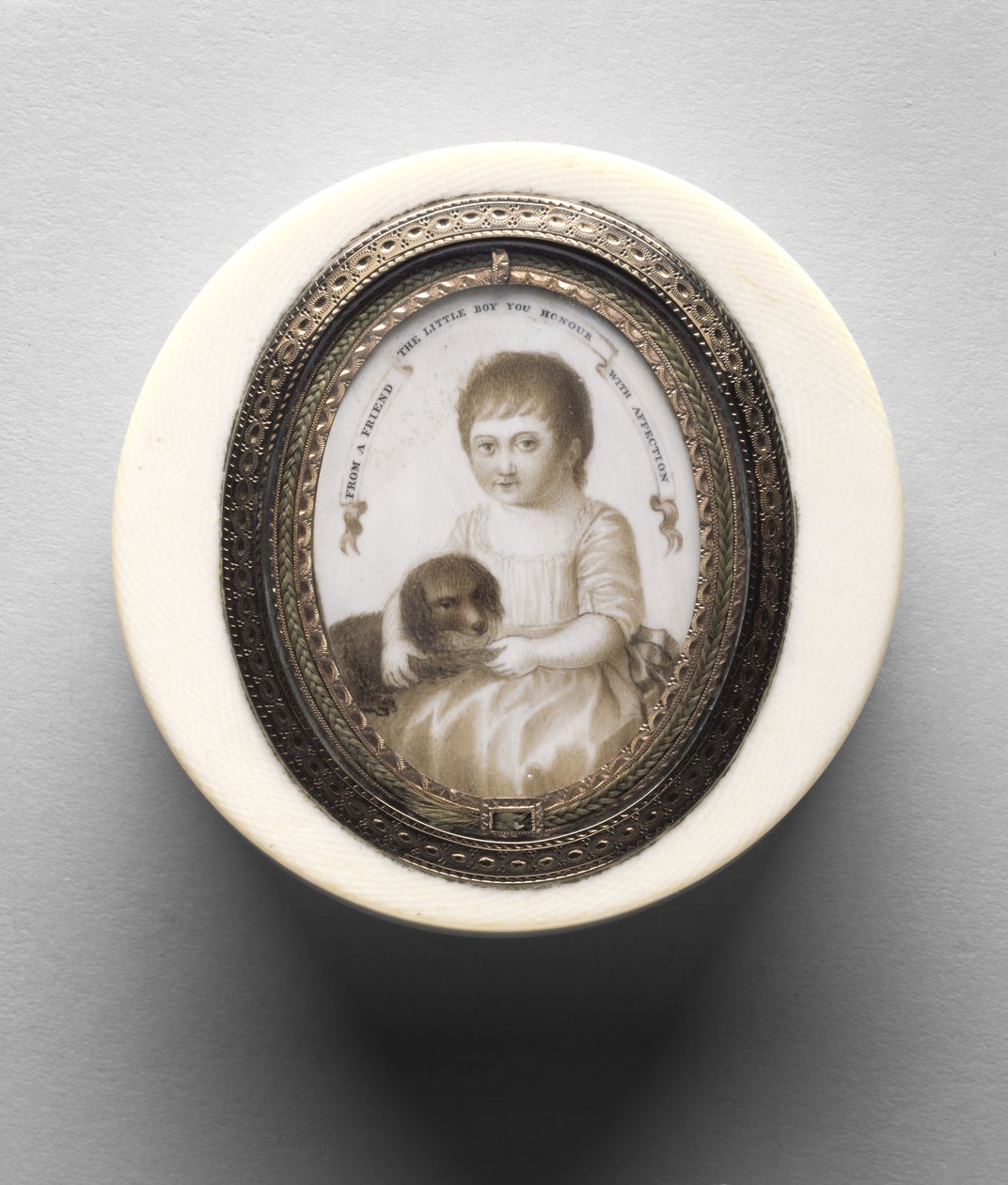Caixa com o Retrato de um Menino, c.1790 (sépia sobre marfim de Irish School