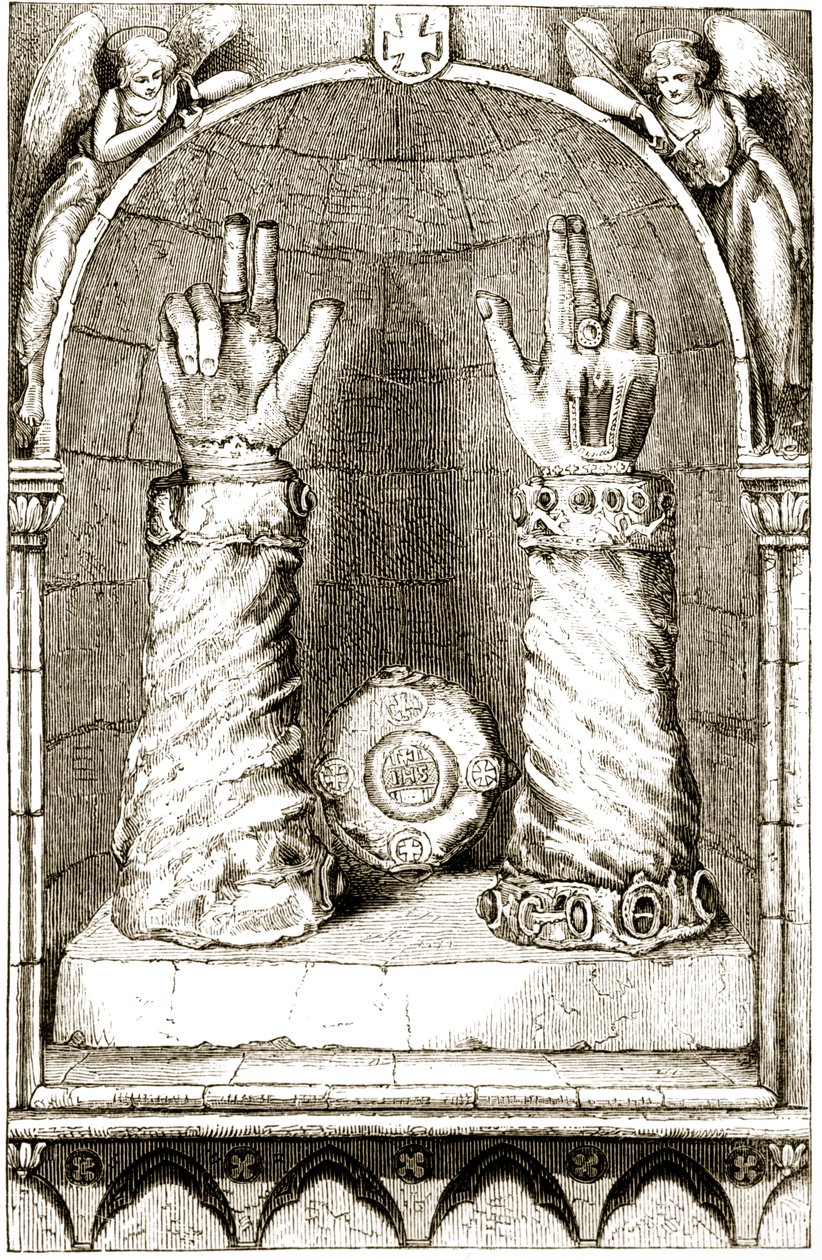 Santuário da mão de São Patrício, de The Trias Thuamaturga, ou três santos operários da Irlanda, de Mary Cusack (1829-99), publicado em 1890 de Irish School