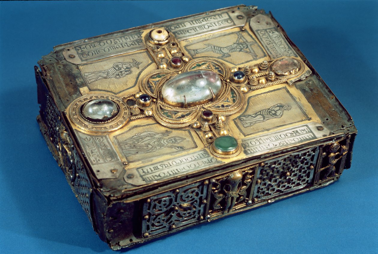 Santuário do Stowe Missal, de Lorrha, Condado de Tipperary, 1026-33 (metal incrustado com pedras semipreciosas) de Irish School