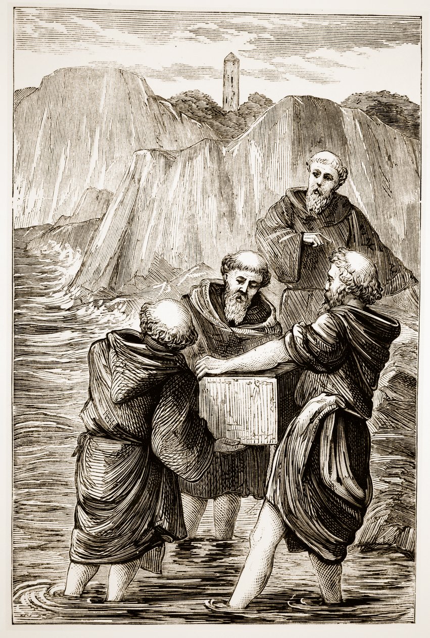 A caixa de St. Brigits, de The Trias Thaumaturga, ou Three Wonder-Working Saints of Ireland, de Mary Cusack (1829-99), publicada em 1890 de Irish School