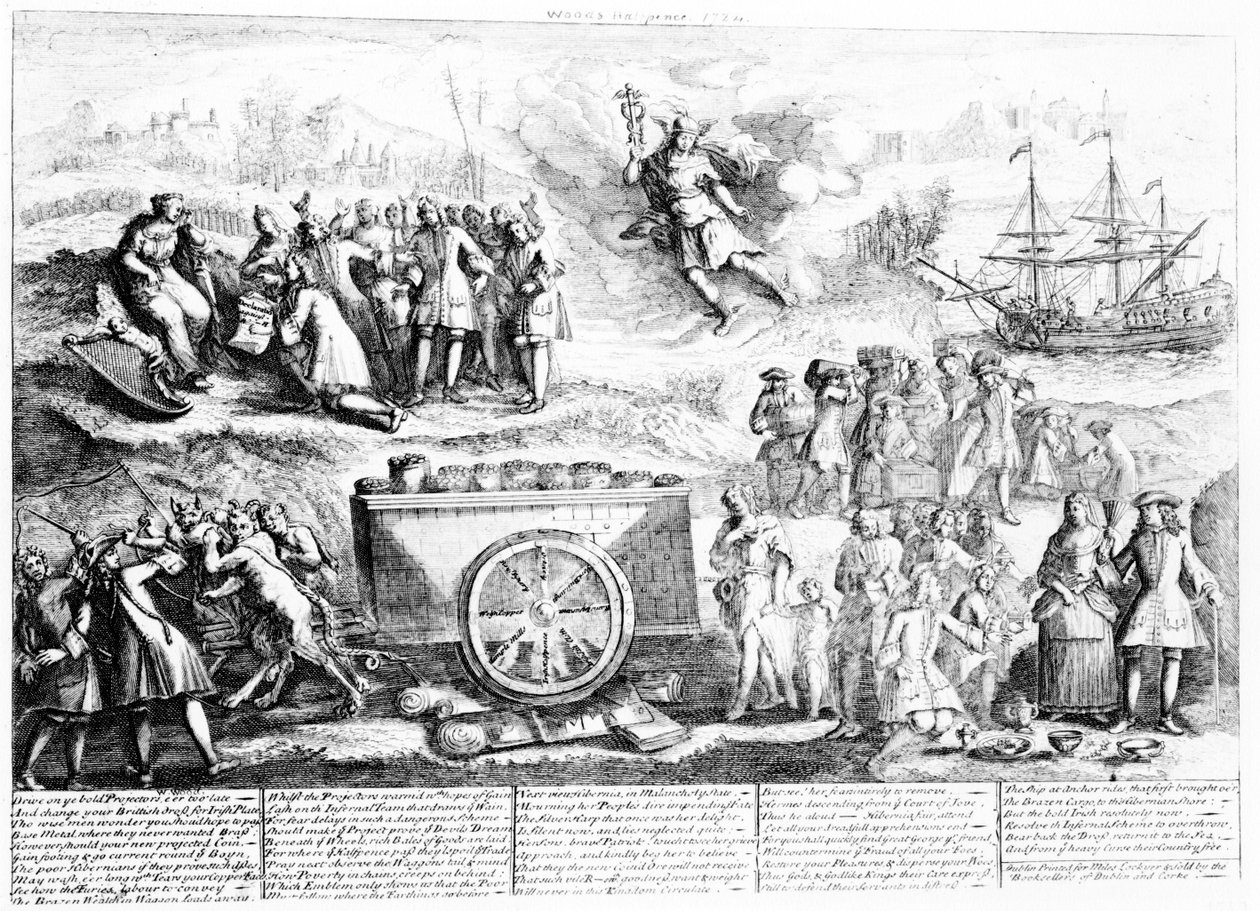 Halfpence de madeira, 1724 de Irish School