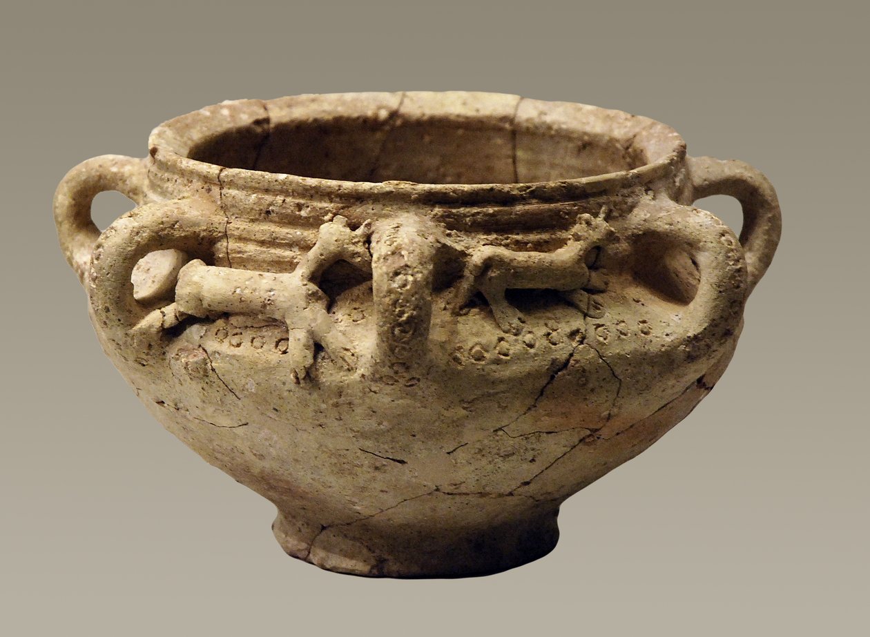 Pote de Tell El-Hammah, Cisjordânia, do século XI a VII aC (cerâmica) de Iron Age