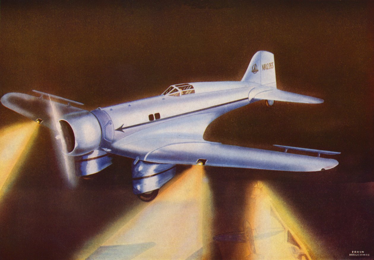 Northrop Gamma (litografia a cores) de Irvin L. Holcombe