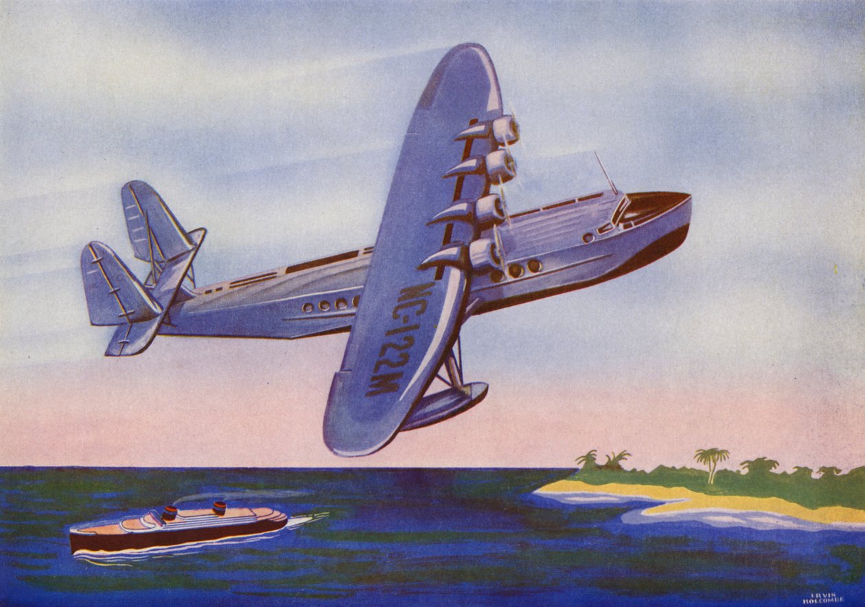 Sikorsky S-42, Bermuda Clipper (litografia a cores) de Irvin L. Holcombe