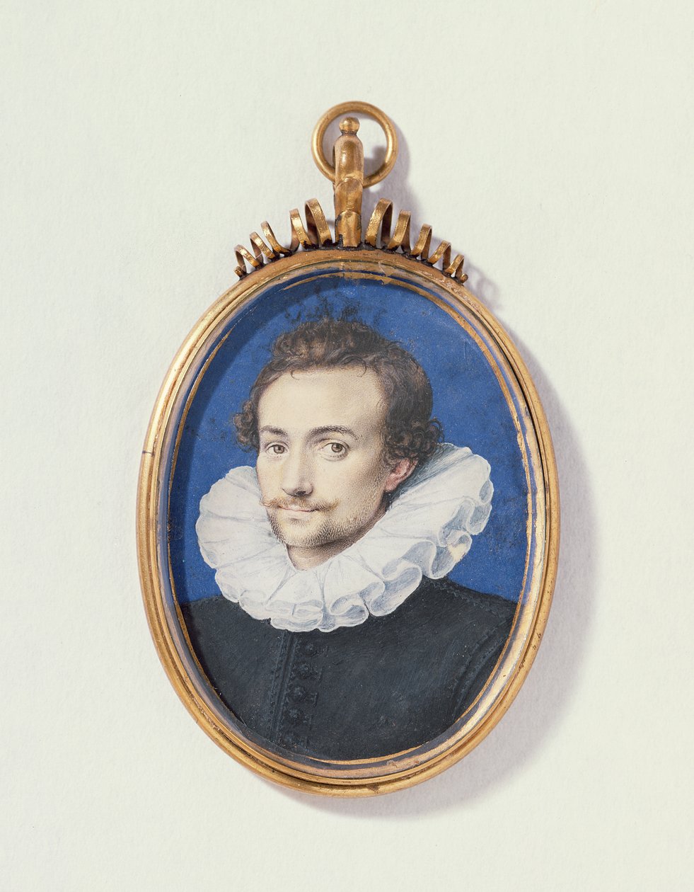 Retrato de um homem de preto, c.1590-1600 (wc em pergaminho) de Isaac Oliver