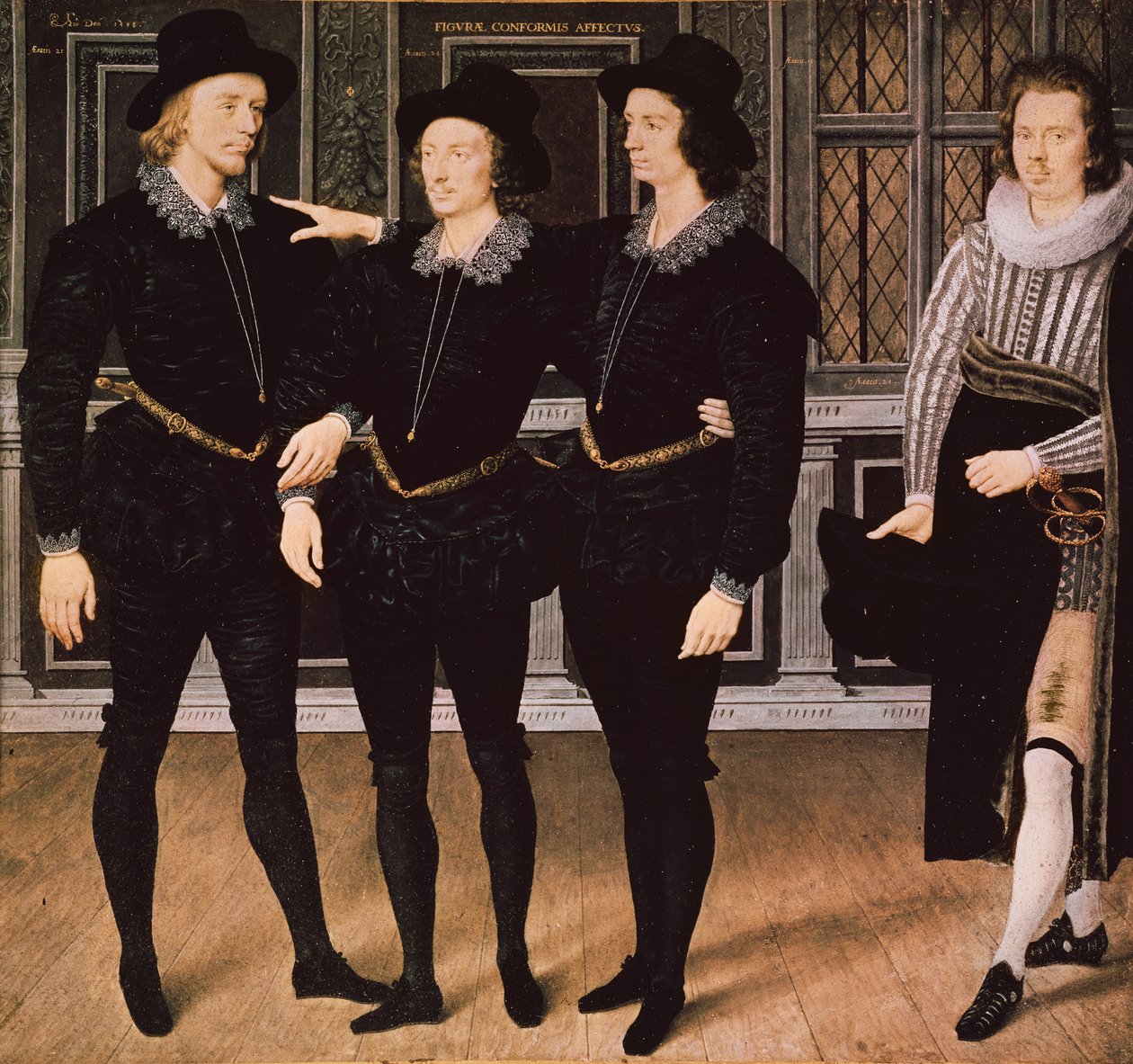 The Browne Brothers, 1598 (guache e wc em pergaminho) de Isaac Oliver