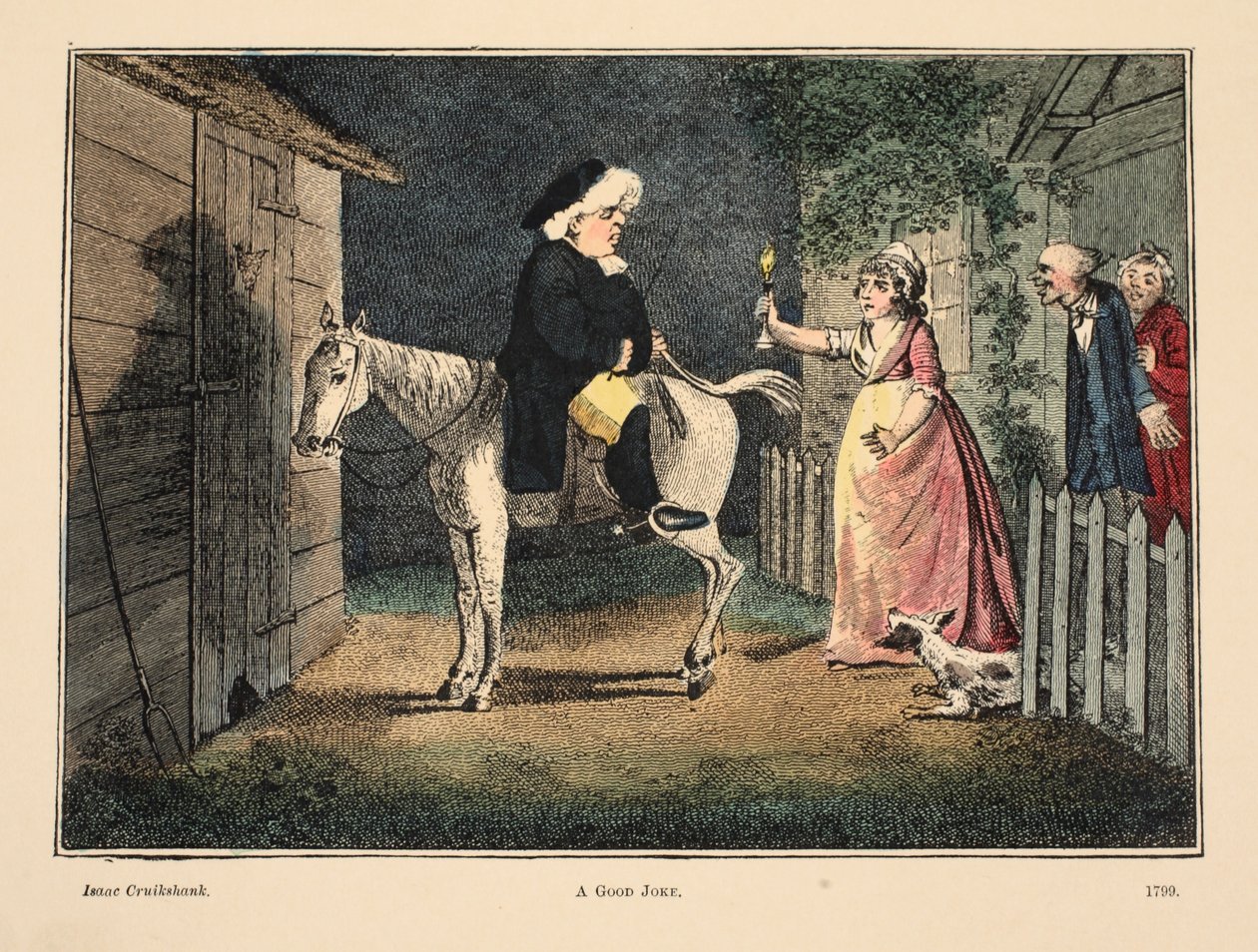 Uma boa piada, 1890 (gravura colorida à mão) de Isaac Robert Cruikshank