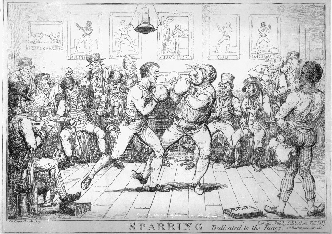 Sparring, 1817 de Isaac Robert Cruikshank