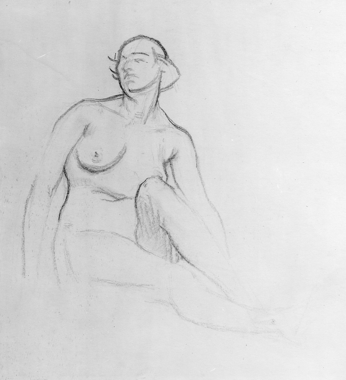 Estudo de uma mulher nua, 1915 (carvão sobre papel) de Isaac Rosenberg