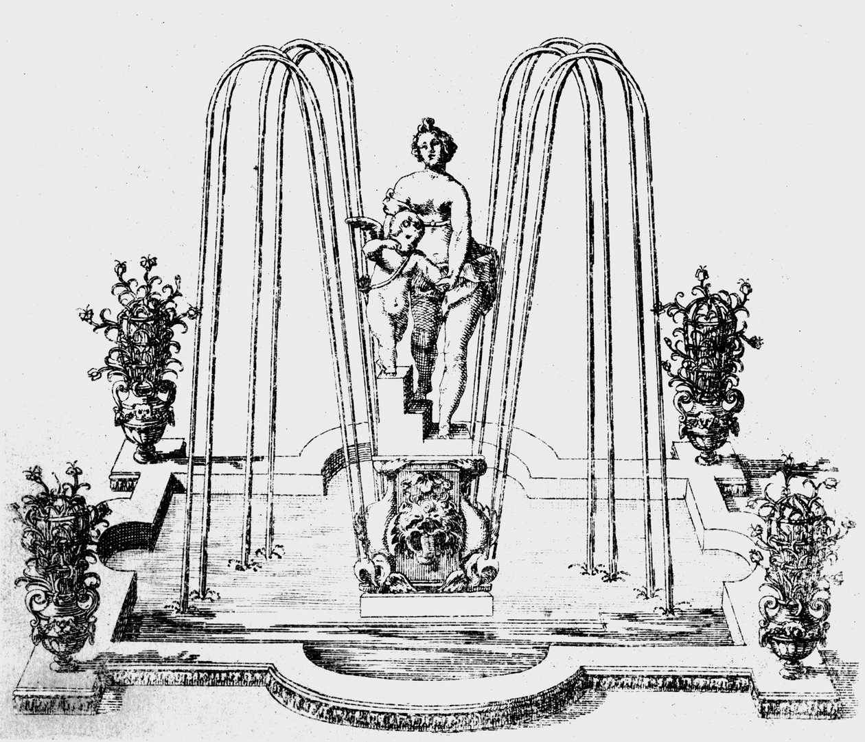 Projeto da fonte de &39;The Gardens of Wilton&39;, c.1645 de Isaac de Caus