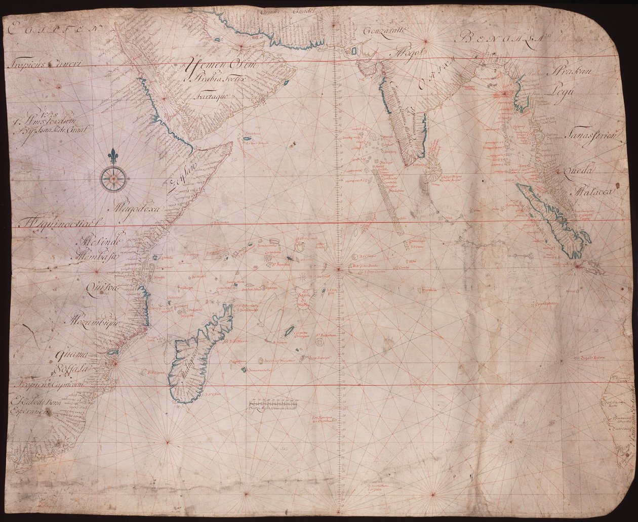 Mapa da África Oriental e Ásia de Isaac de Graaff