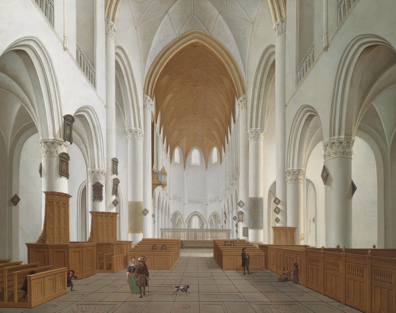 Interior da Igreja St. Bavo em Haarlem de Isaac van Nickele