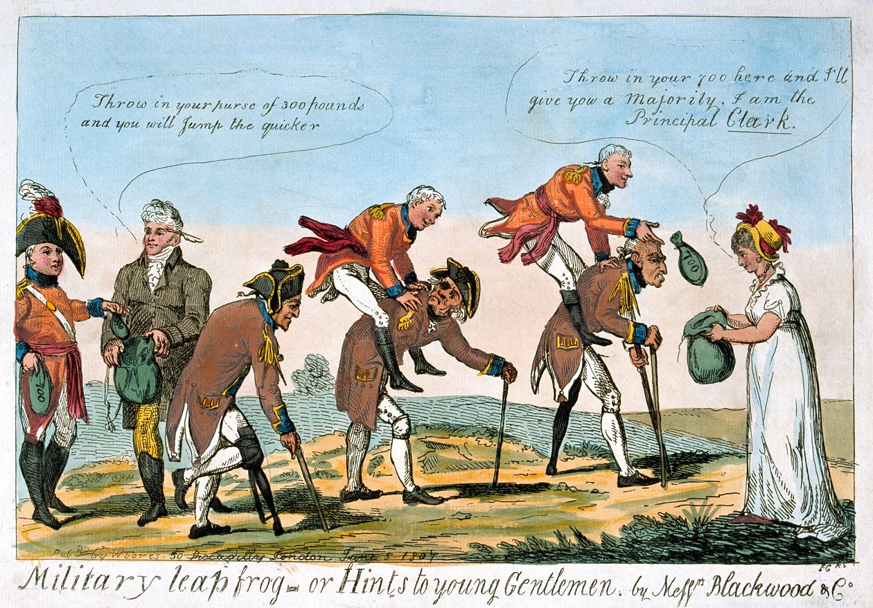 Salto militar, ou Dicas para jovens Cavalheiros de Isaac (after) Cruikshank