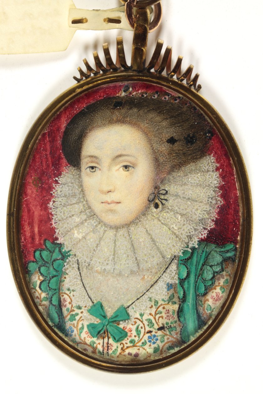 Uma senhora tradicionalmente identificada como Sra. Holland, Lady Cope (aguarela em velino) de Isaac (attr. to) Oliver