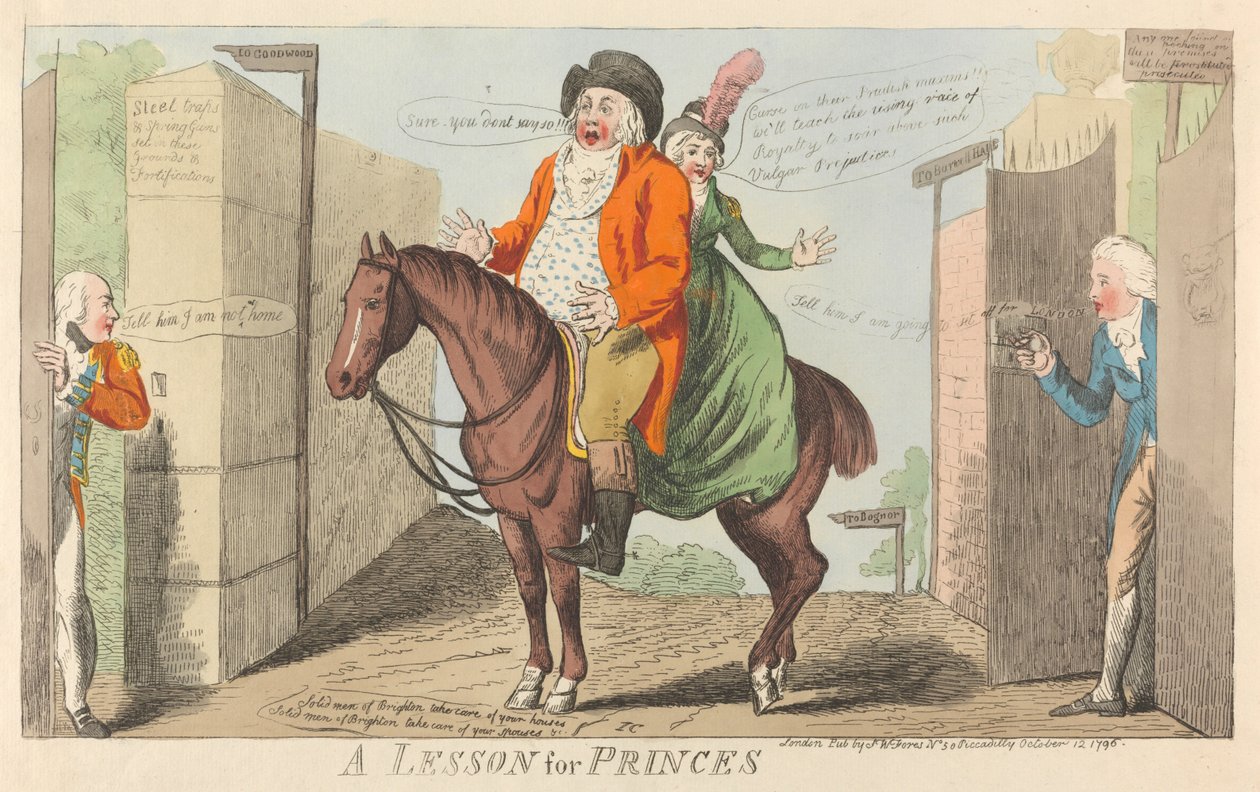 Eine Lektion für Prinzen de Isaac Cruikshank