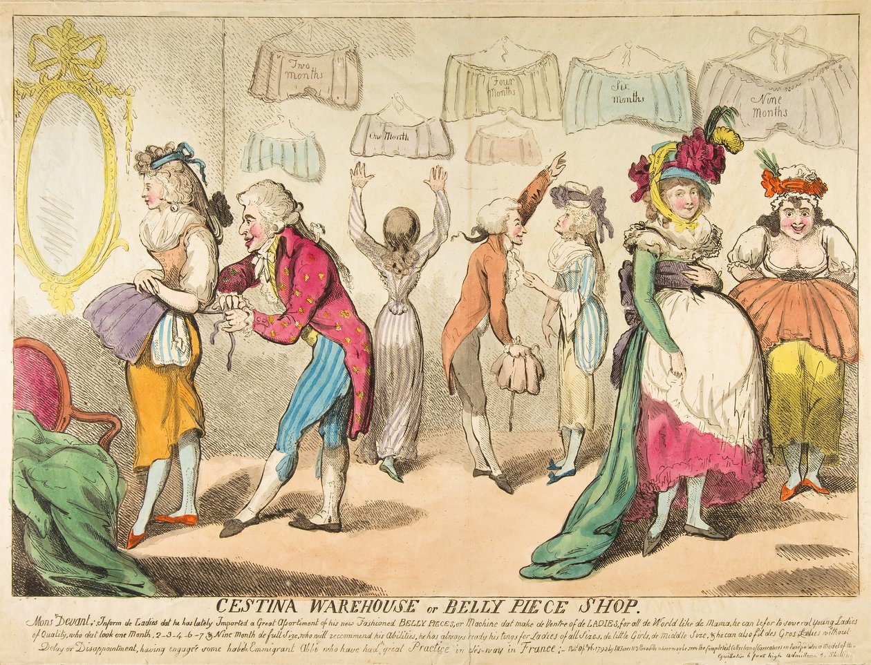 Armazém de Cestina ou loja da parte da barriga, bar. 1793 de Isaac Cruikshank